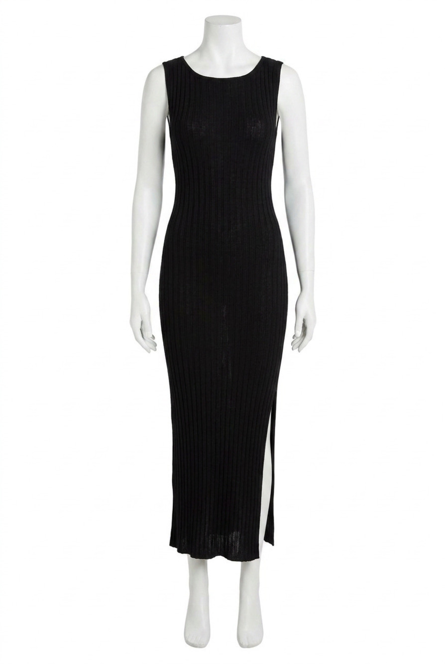 NEW BEC + BRIDGE amelie knit midi dress in black